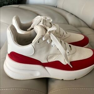 Alexander McQueen White and Red Chunky Sneakers